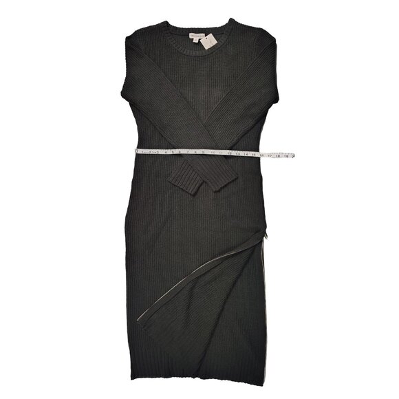 Calvin Klein Womens Ribbed Zipper Slit Sweater Dress - Picture 4 of 6